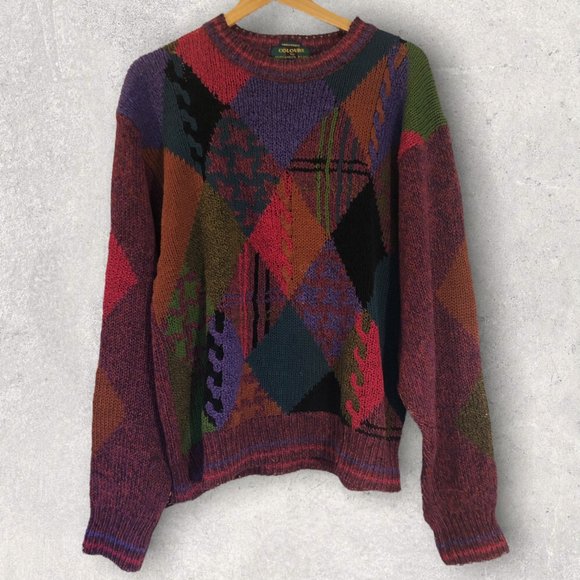 Alexander Julian Other - Vintage 90s Grandpa Sweater - Colours by Alexander Julian